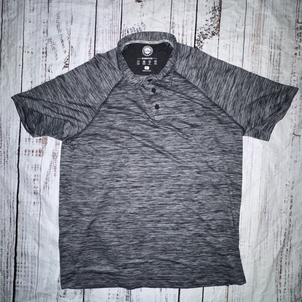 Flag & Anthem Madeflex Mens Performance Golf Polo Mens Large Wicking Gray